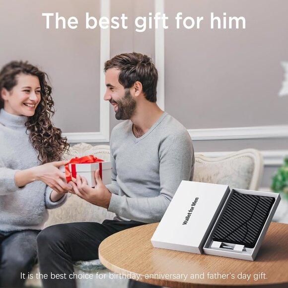 Slim Leather Men's Wallet with Cash Slot, Pop-up Card Slot with ID Window - Picture 12 of 12